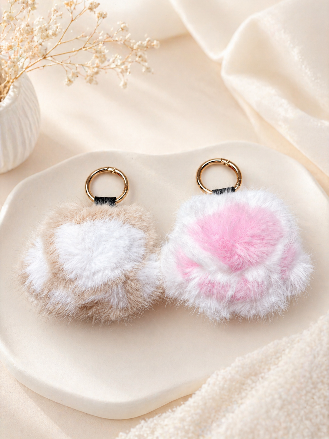 Add-On | Cat Paw Plush Keychain π±β¨