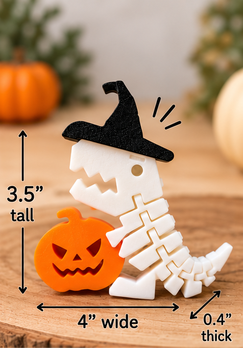 Spooky Bones Halloween Flexi Dinosaur Set — 3D Printed