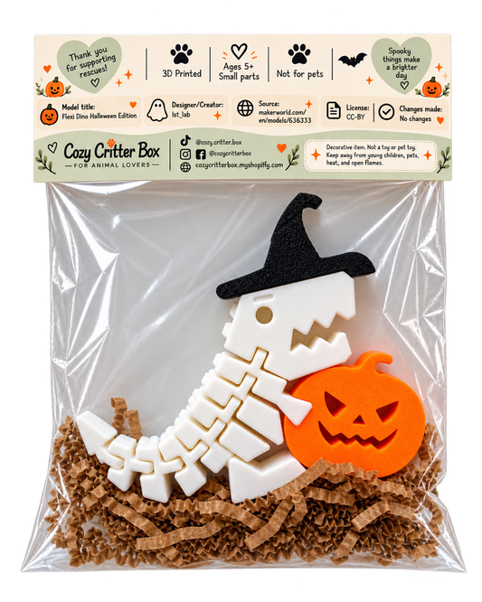 Spooky Bones Halloween Flexi Dinosaur Set — 3D Printed